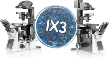 Image: The IX3 line of inverted research microscopes (Photo courtesy of Olympus).